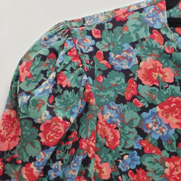 12 Vintage Laura Ashley Floral Midi Dress Cottagecore English Country - Picture 9 of 13